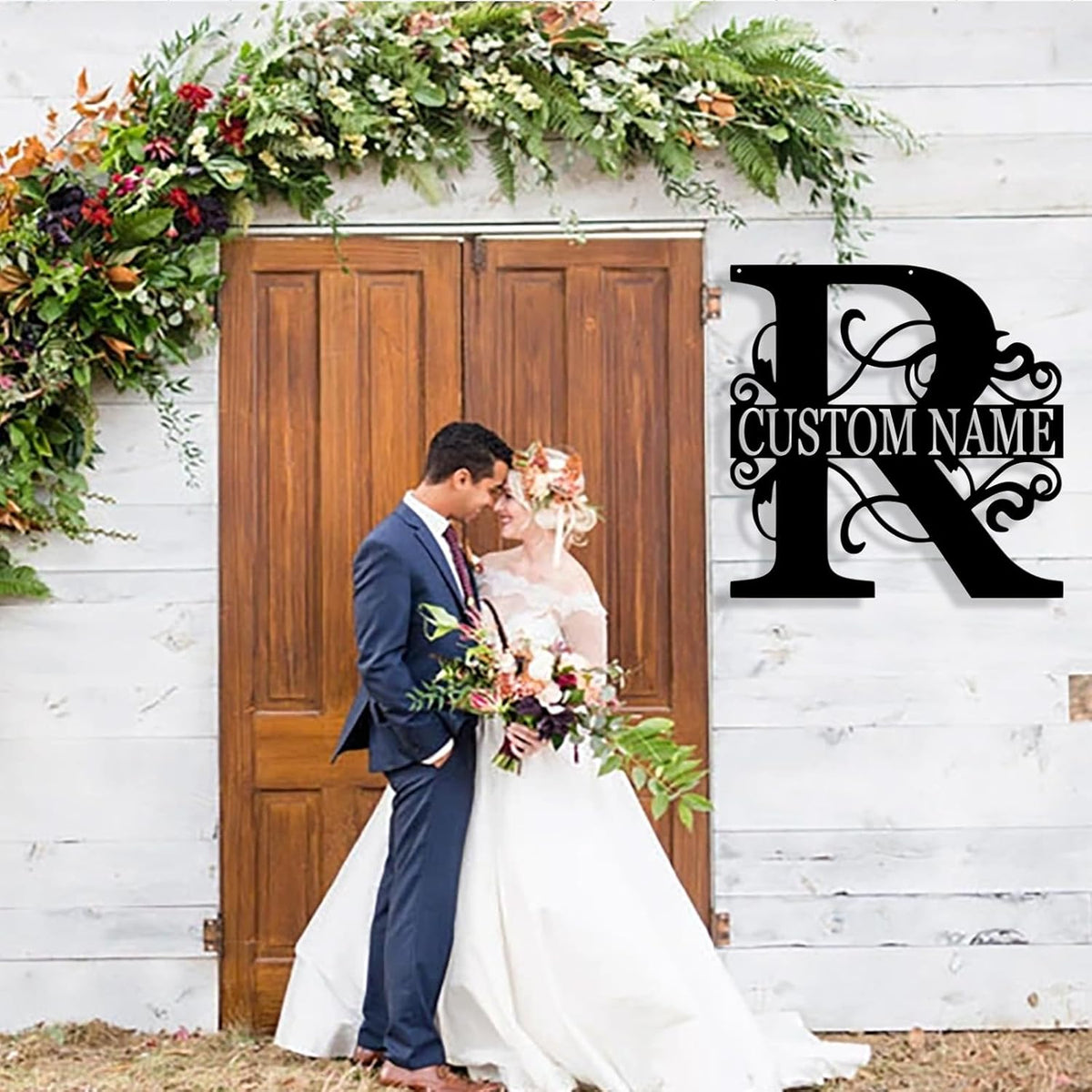 Custom Metal Name Sign, Personalized Family Last Name Signs for Home, Split Letter Monogram Wall