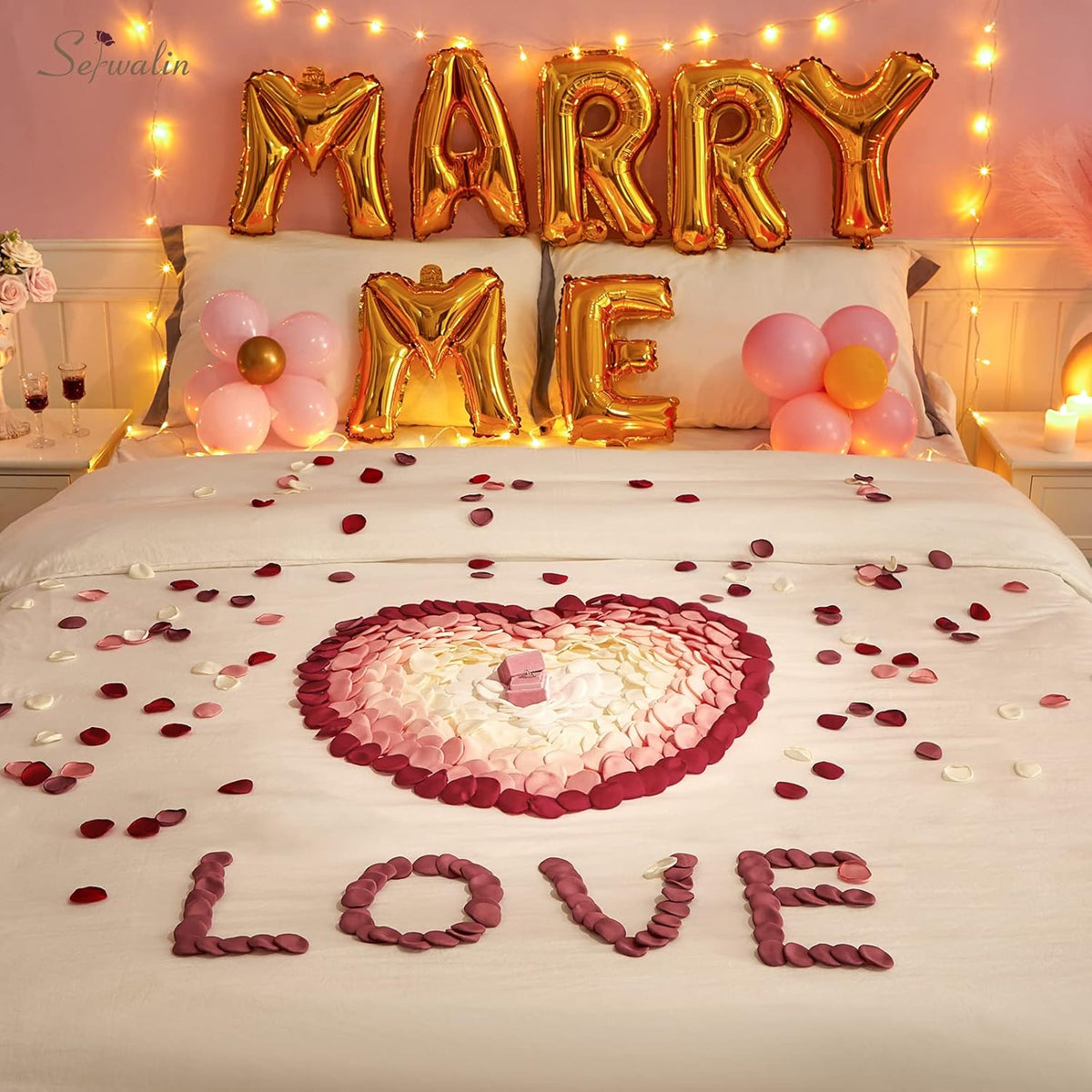Serwalin 500pcs Silk Rose Petals Artificial Flowers Petals for Weddings Proposal Burgundy Pink