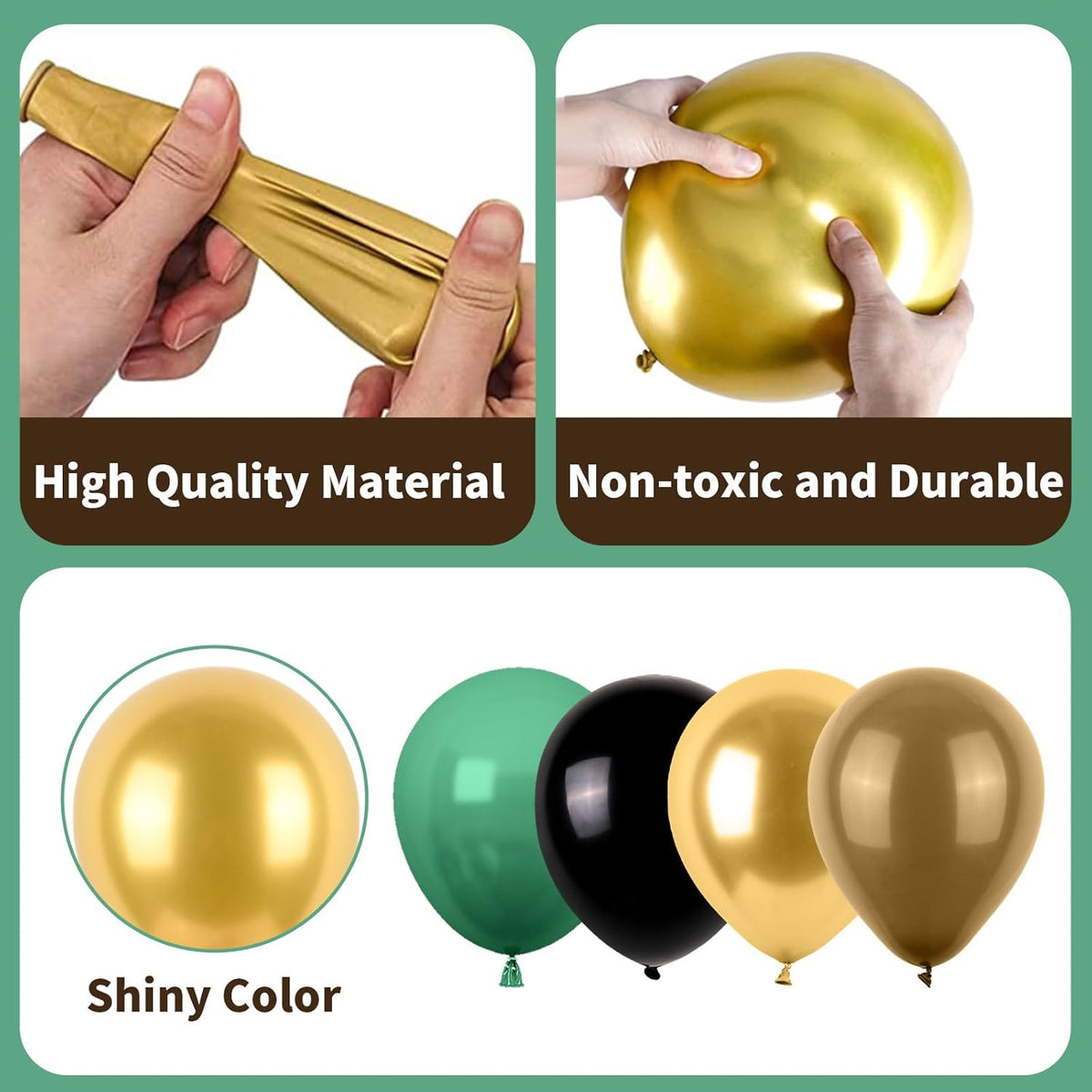 Green and Brown Balloons, Camo Balloons Camouflage Party Balloons Green Black Latex Balloon