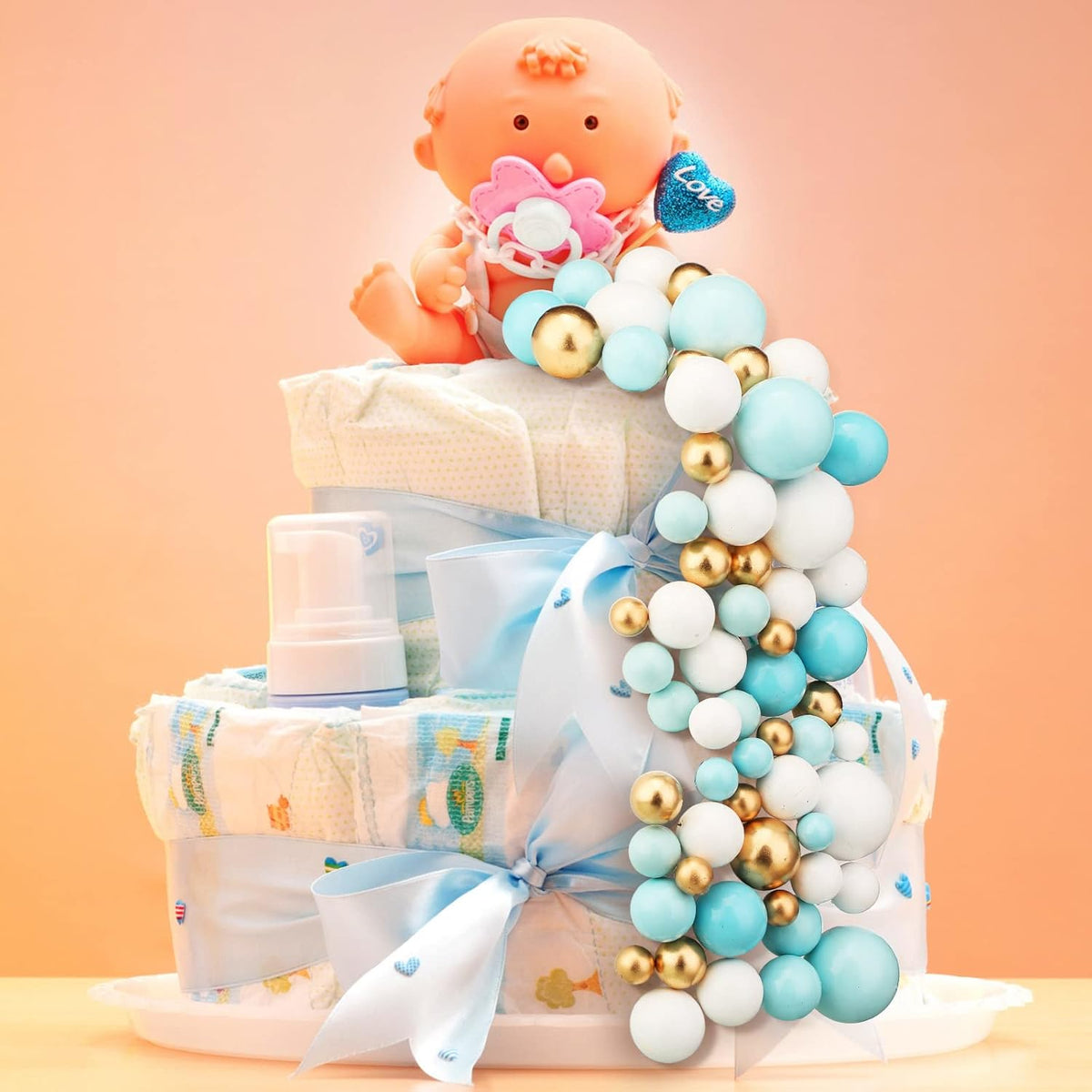 108 Pcs Balls Cake Topper DIY Cupcake Insert Foam Balloons for Cake Baking Wedding Anniversary