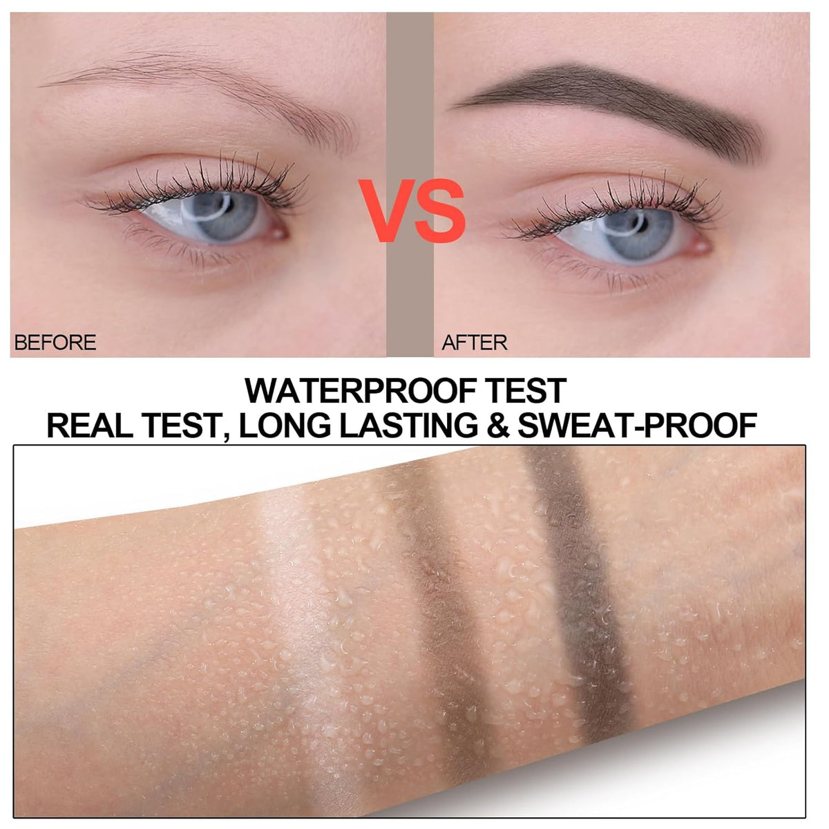 3 Colors Eyebrow Makeup Kit, Professional Brow Contour Palette, Waterproof Long-lasting Eyebrow