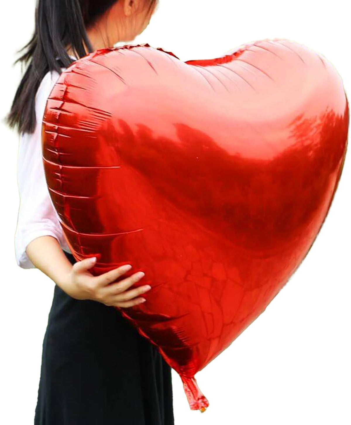 Big Red Heart Foil Balloons, Big Giant Jumbo Heart Shaped Mylar Aluminium Decoration for Girl