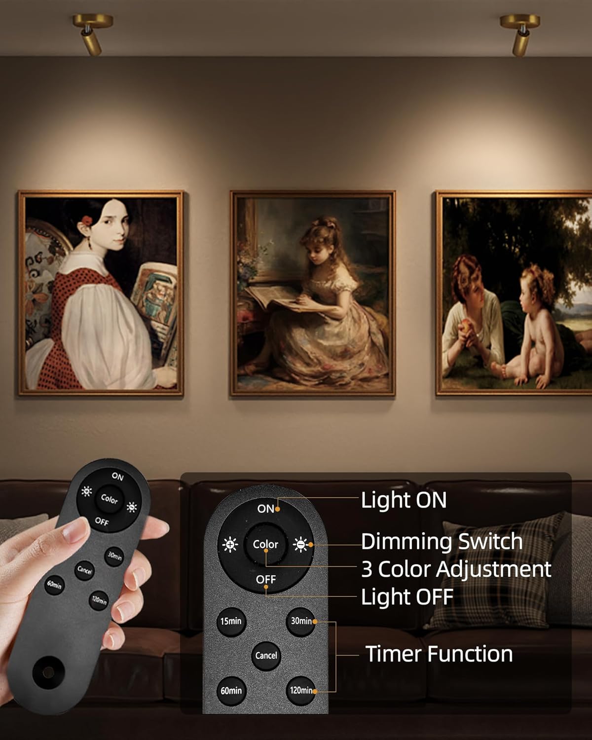 EZVALO LED Spotlight Indoor, 5500mAh Rechargeable Battery Uplighting Indoor, Wireless Mini Art