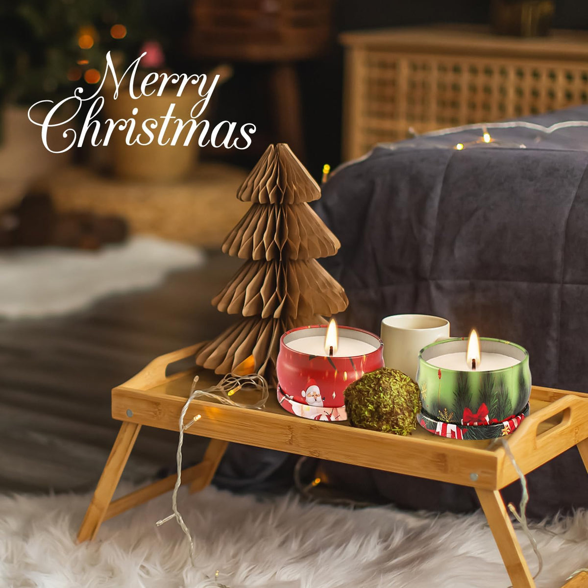 36 Pack Christmas Scented Candles Gift Set 2.5oz Strong Fragrance jar Candles Natural Soy Wax