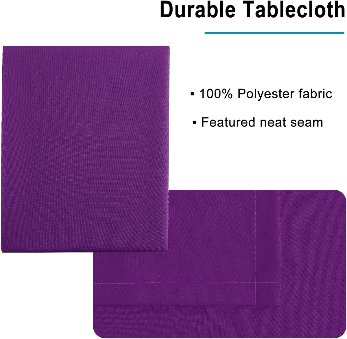 Hiasan Royal Purple Tablecloth for Rectangle Tables - Waterproof and Spillproof Washable Fabric