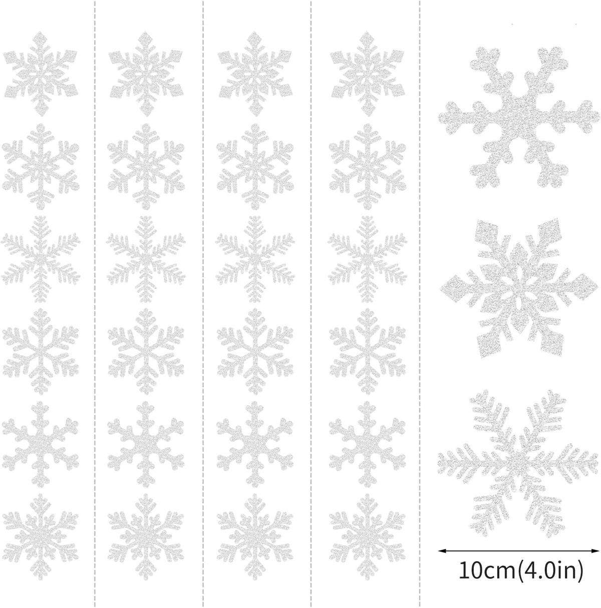 Snowflake Snow White-Silver Christmas Party-Decorations Garland - 6pcs Winter Girl Frozen Birthday