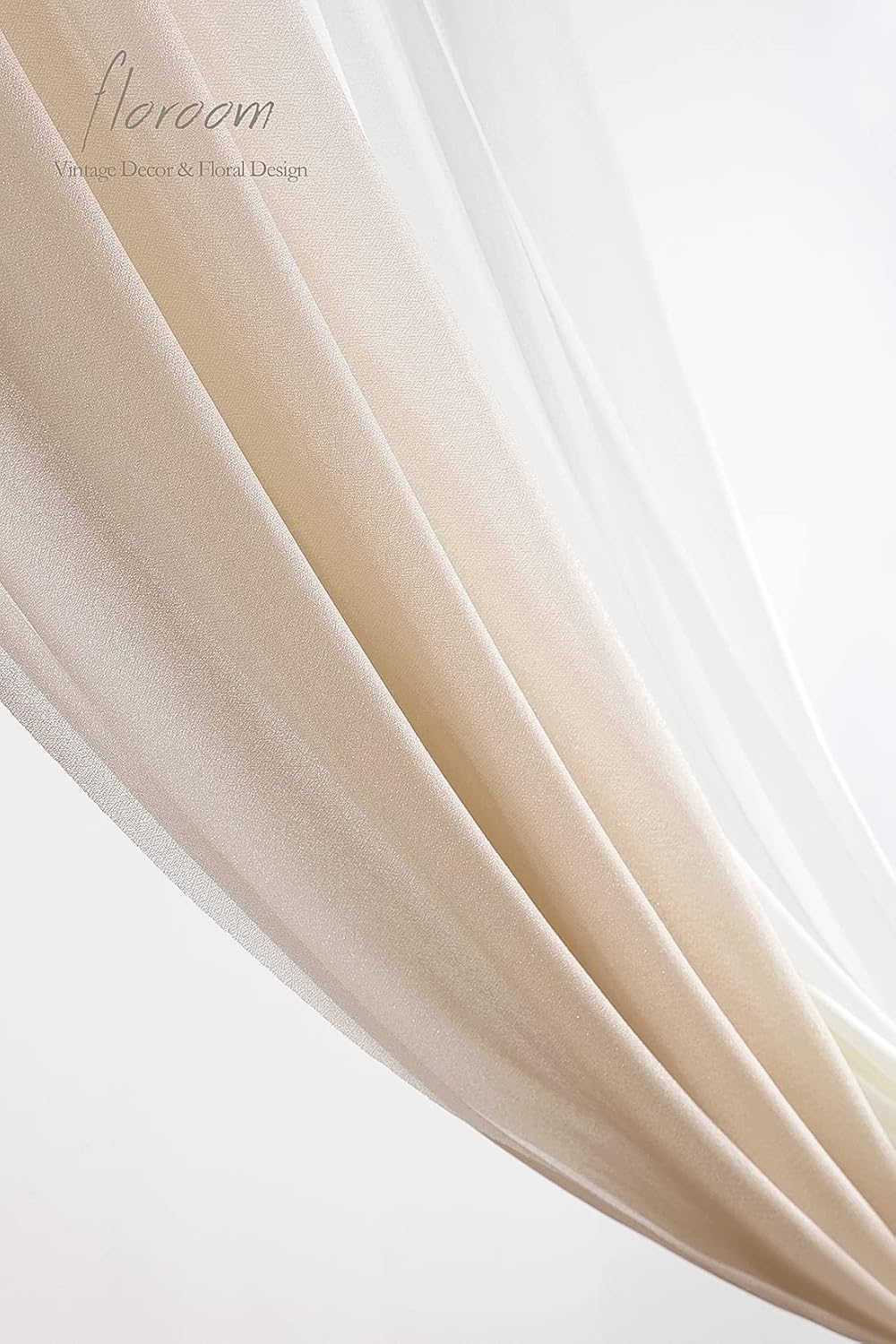 Floroom Wedding Arch Draping Fabric 3 Panels 20Ft Chiffon Fabric Drapes Arbor Drapery Wedding
