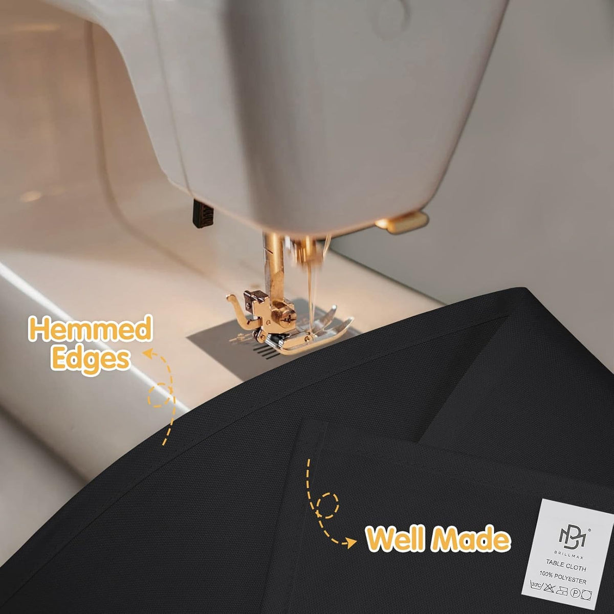 BRILLMAX 6 Pack Black Tablecloths for 6 Foot Rectangle Tables 90 x 132 Inch - 6ft Rectangular Bulk