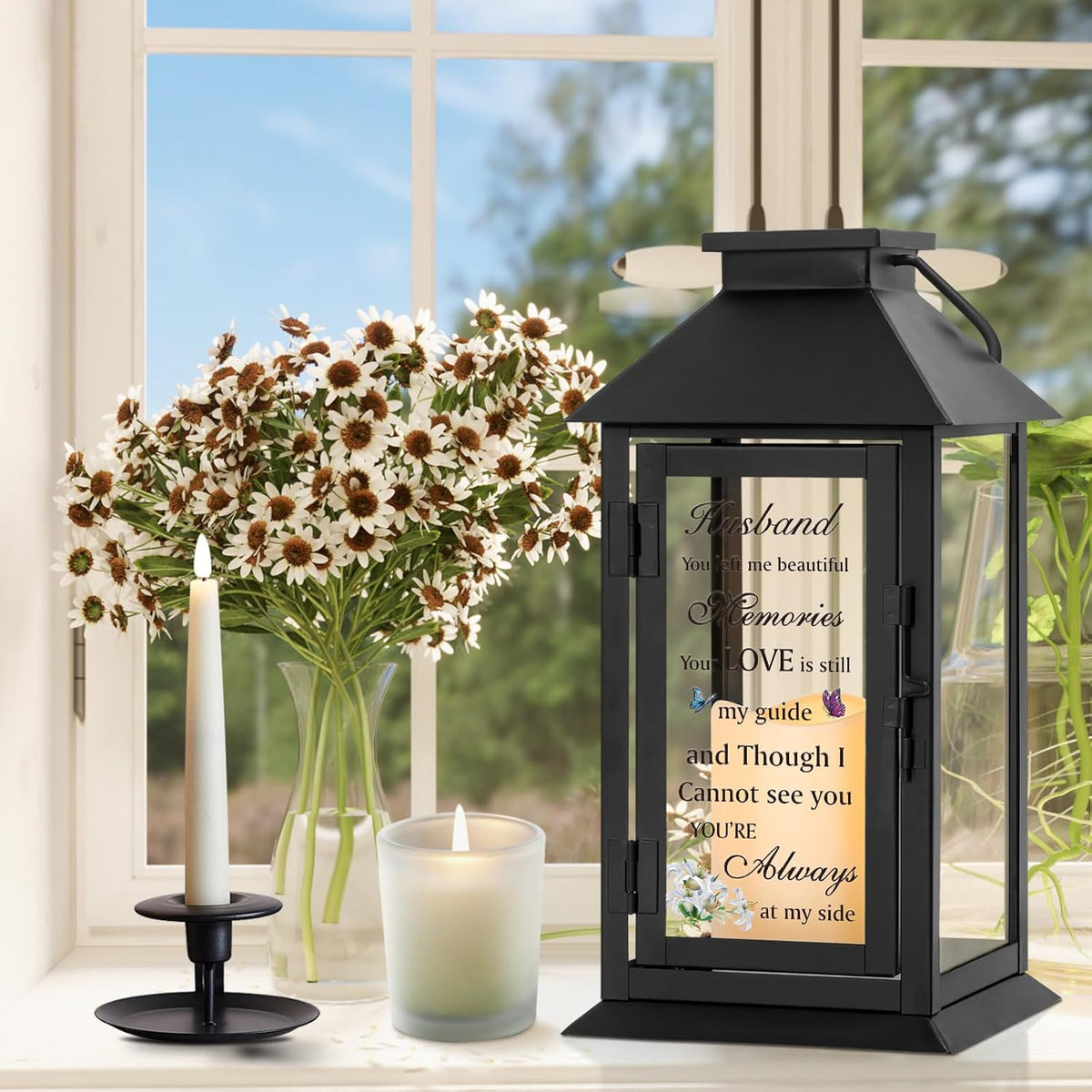 Memorial Gift for Loss of Husband Memorial Lantern for Loss of Husband Sympathy Gift Remembrance