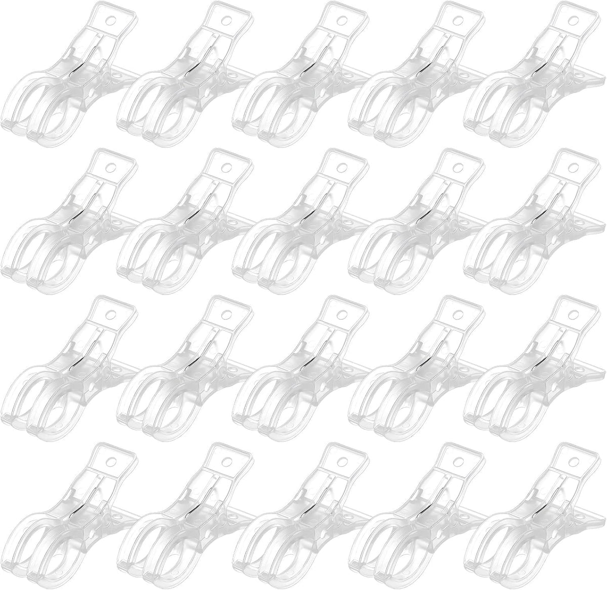 LemonRoad 20 Pack Large Balloon Arch Clips Plastic Transparent Backdrop Spring Clamps 3.5 Inch