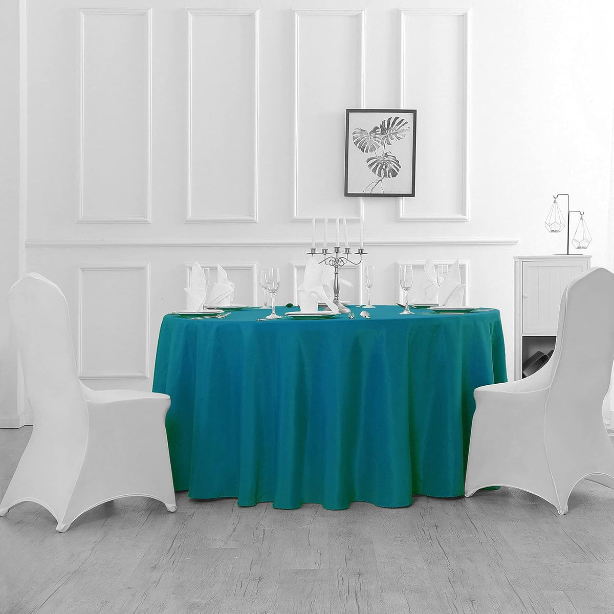 70 inch Round Tablecloth Washable Polyester Table Cloth Decorative Table Cover for Wedding Party