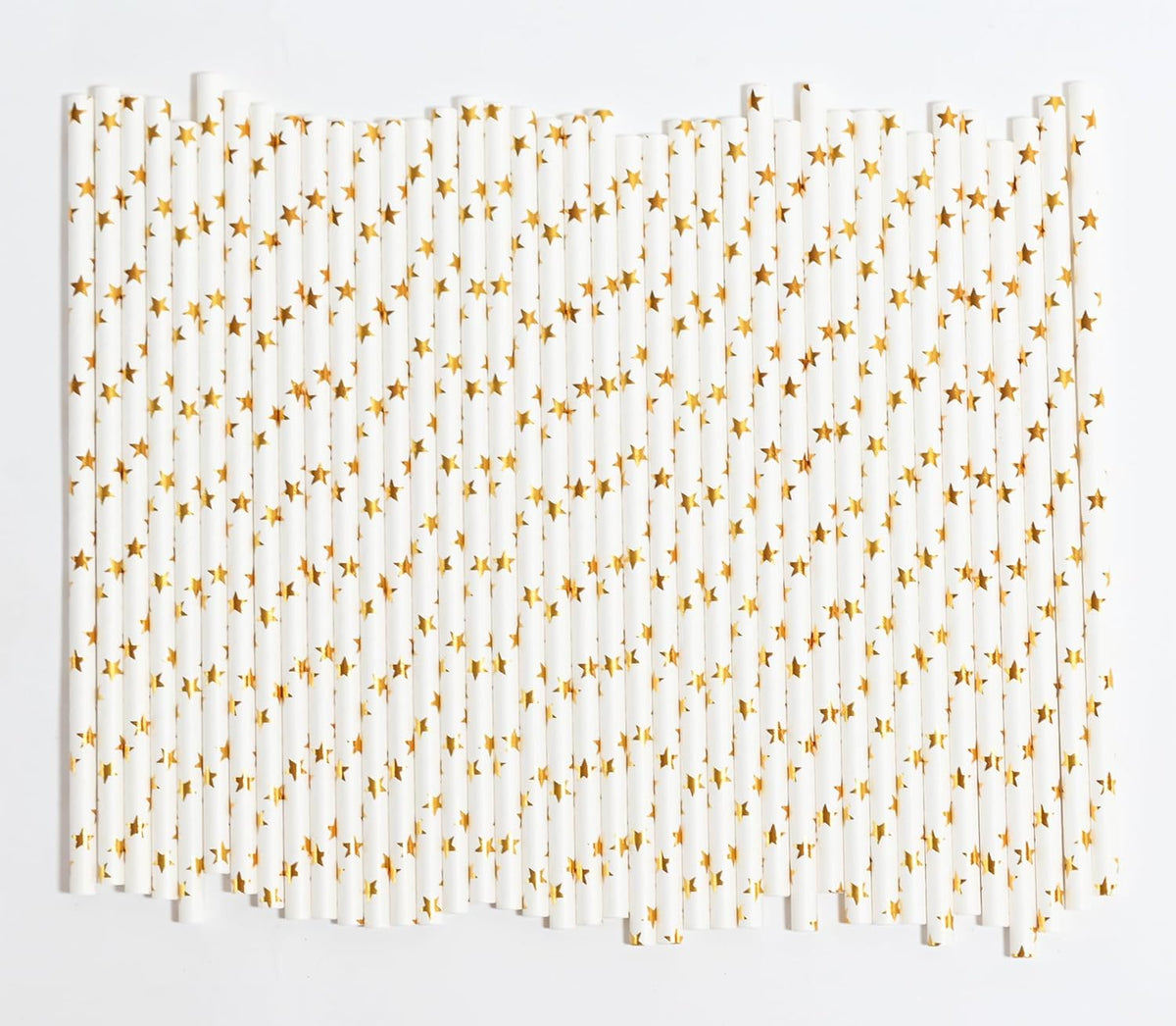 Paper Straws Disposable, Cocktail Metallic Gold Star Straws Drinking Biodegradable Straws for