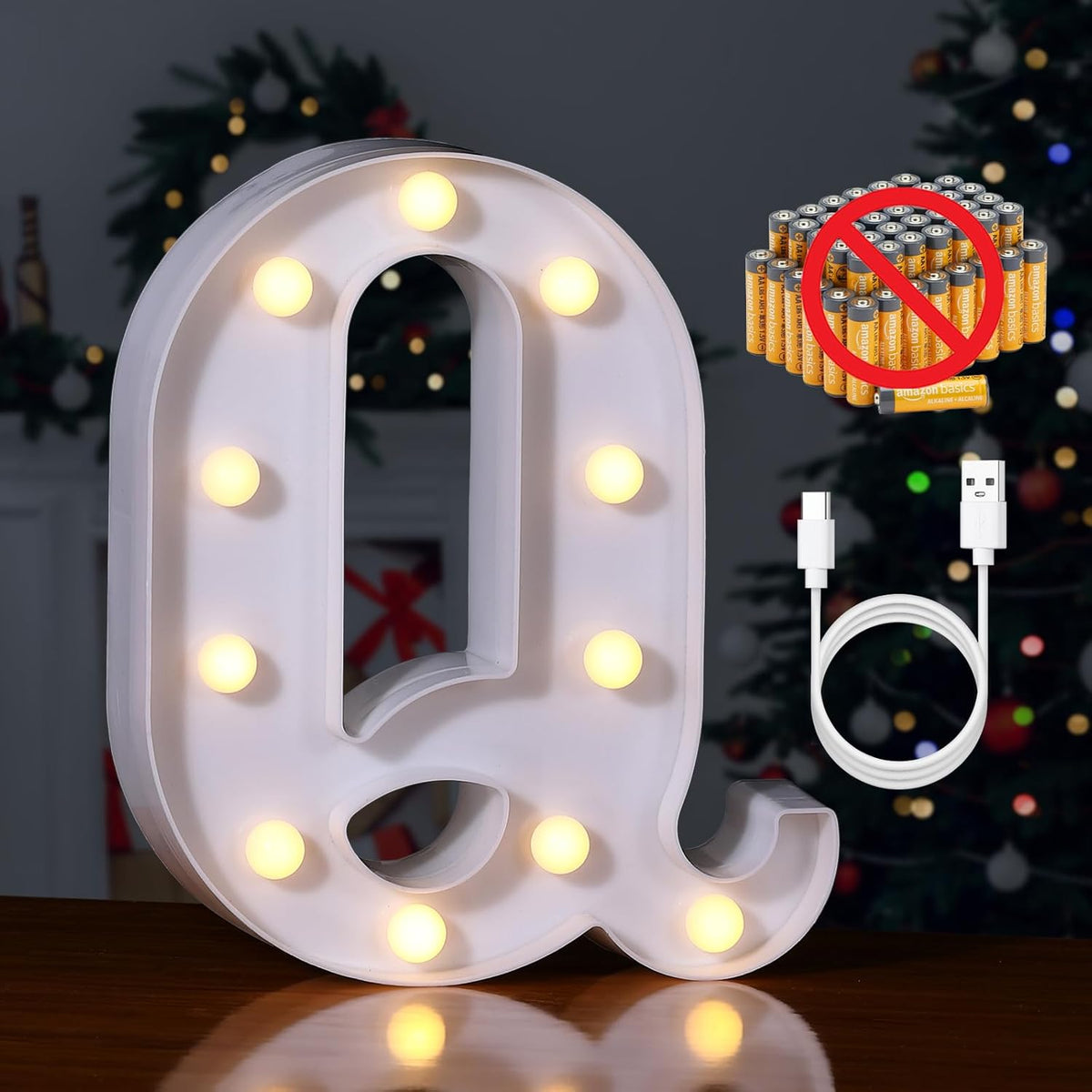Foaky Rechargeable LED Letter Lights Sign Marquee Light Up Letters Sign for Night Light