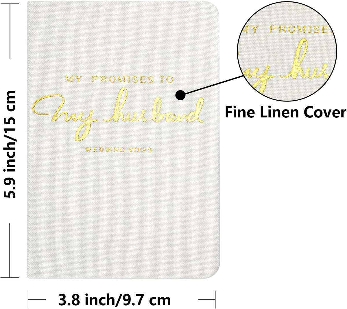 Vienrose Wedding Guest Book Set with 2 Vow Books and A Guest Book,Sign-in Book Personalized Linen