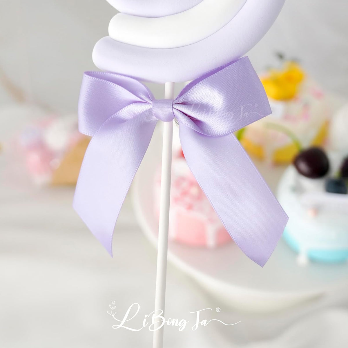 3.5" Lavender Bow Satin Pre-Tied Bows for Gift Wrapping, Small Bows for Crafts, Purple Bows, Candy