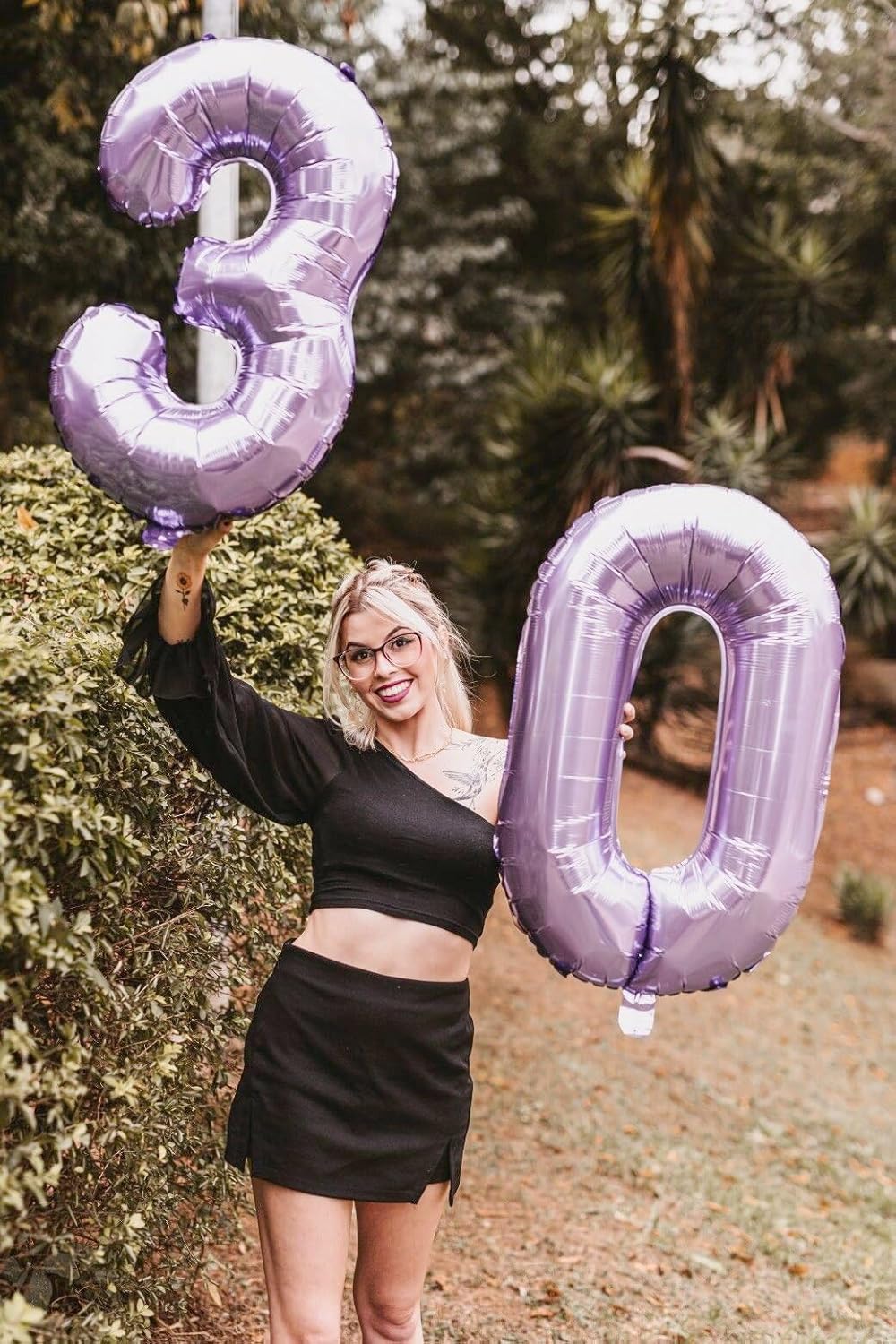Lavender Helium Number Balloon 40 Inch, Giant Foil Lilac Number 0 Birthday Balloons, Large Numbers