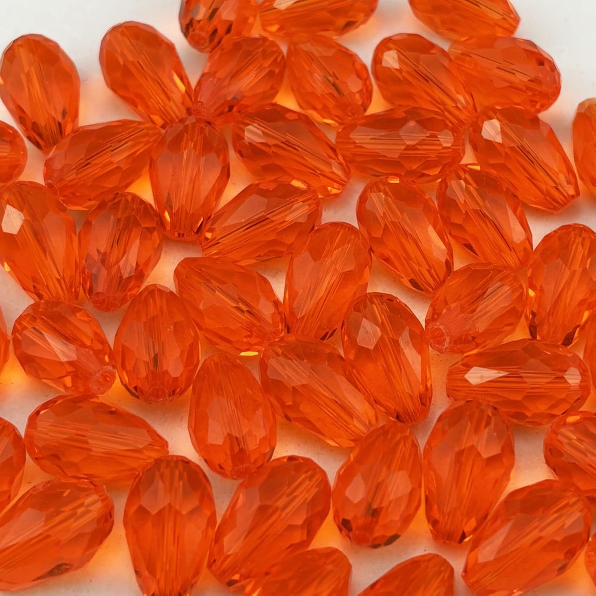 150pcs 4x6mm Teardrop Crystal Glass Beads for Jewelry Making, Faceted Vertical Hole Teardrop Glass