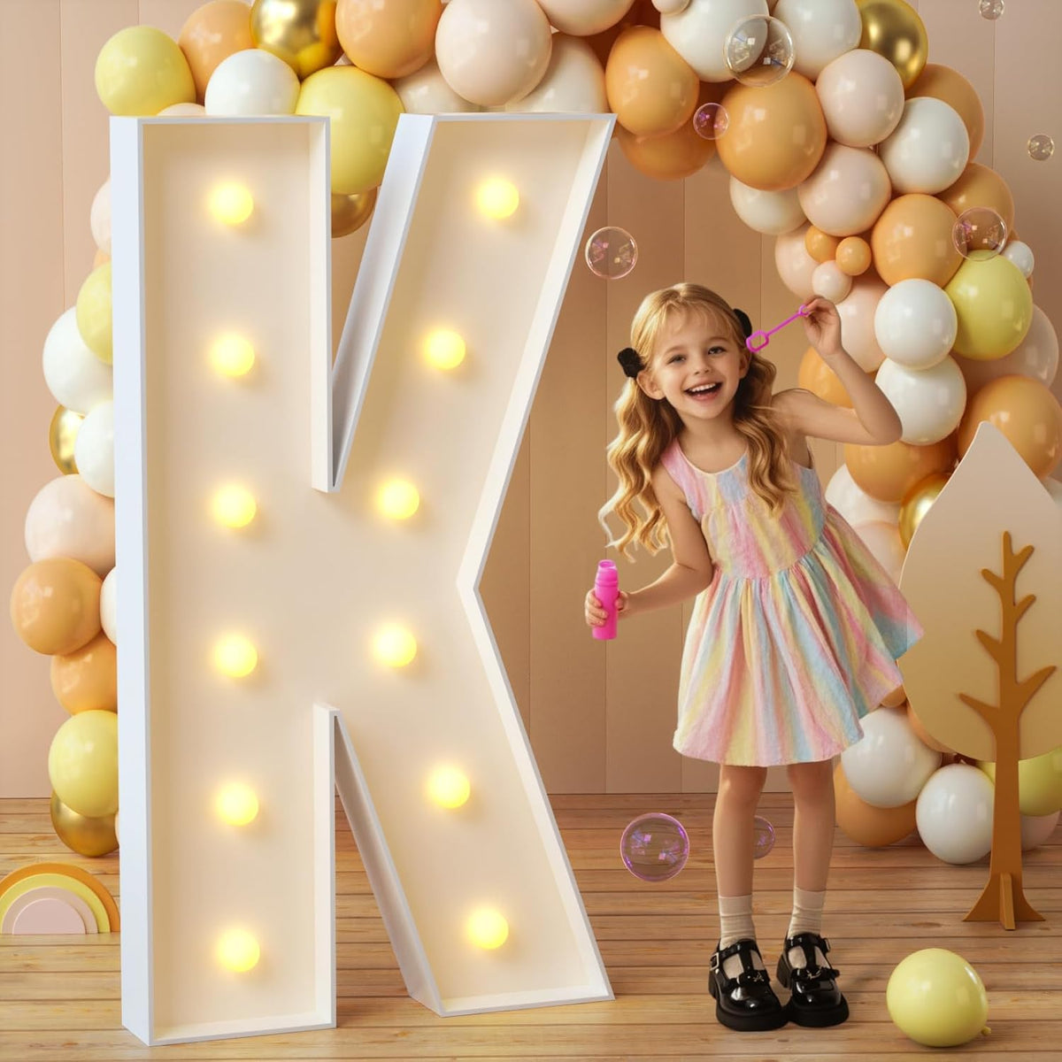 imprsv Marquee Light Up Letters, 4FT Mosaic Letters with Light for Baby Shower Graduation Party