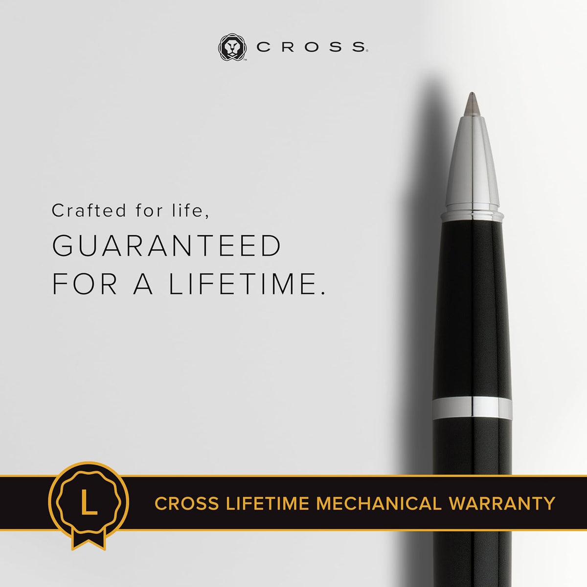 Cross Bailey Refillable Rollerball Pen Presented in a Premium Gift Box - Medium Point, Black Ink