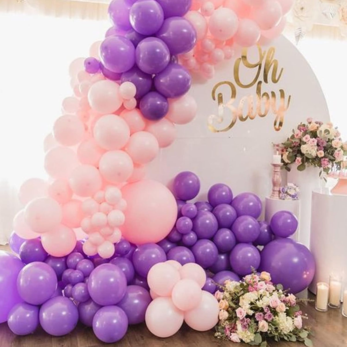 KAWKALSH 200pcs Purple Balloons 5 Inch, Small Mini Latex Balloons for Party Birthday Baby Shower
