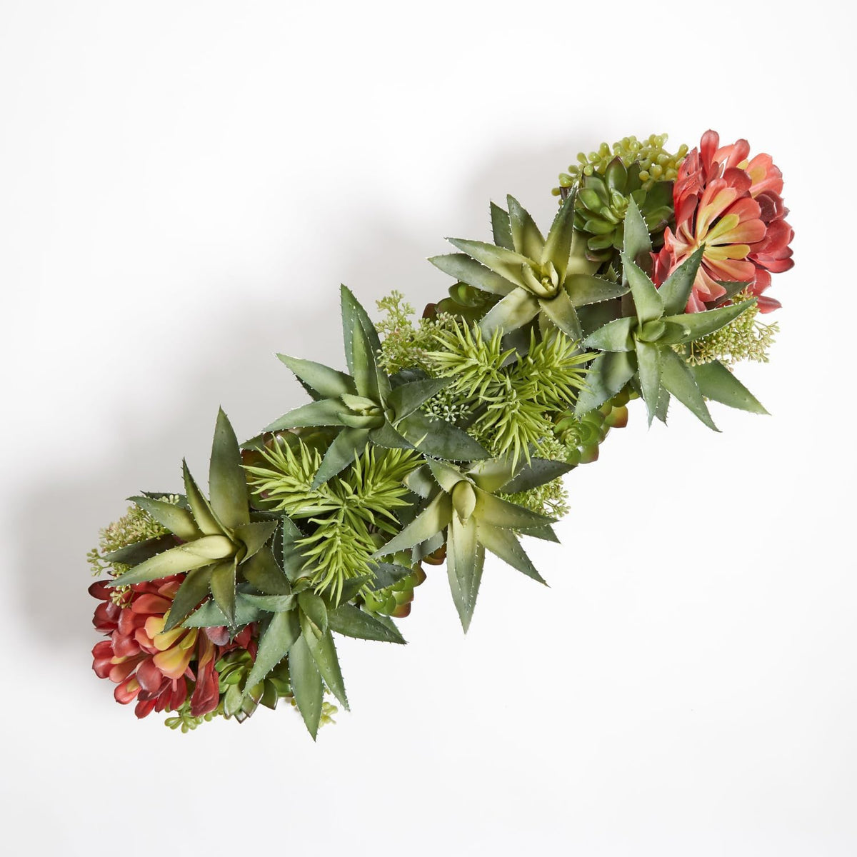 Oblong Faux Succulent Arrangement, Premium Artificial Indoor Plant Enhances Interior Design