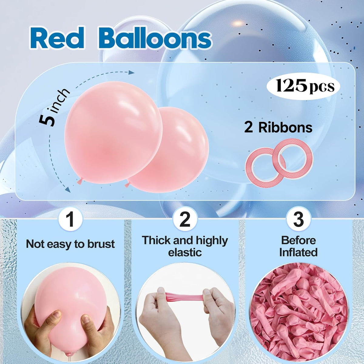125 pcs Light Pink 5 Inch Balloons,Small Balloons for Balloon Garland or Balloon Arch as Party