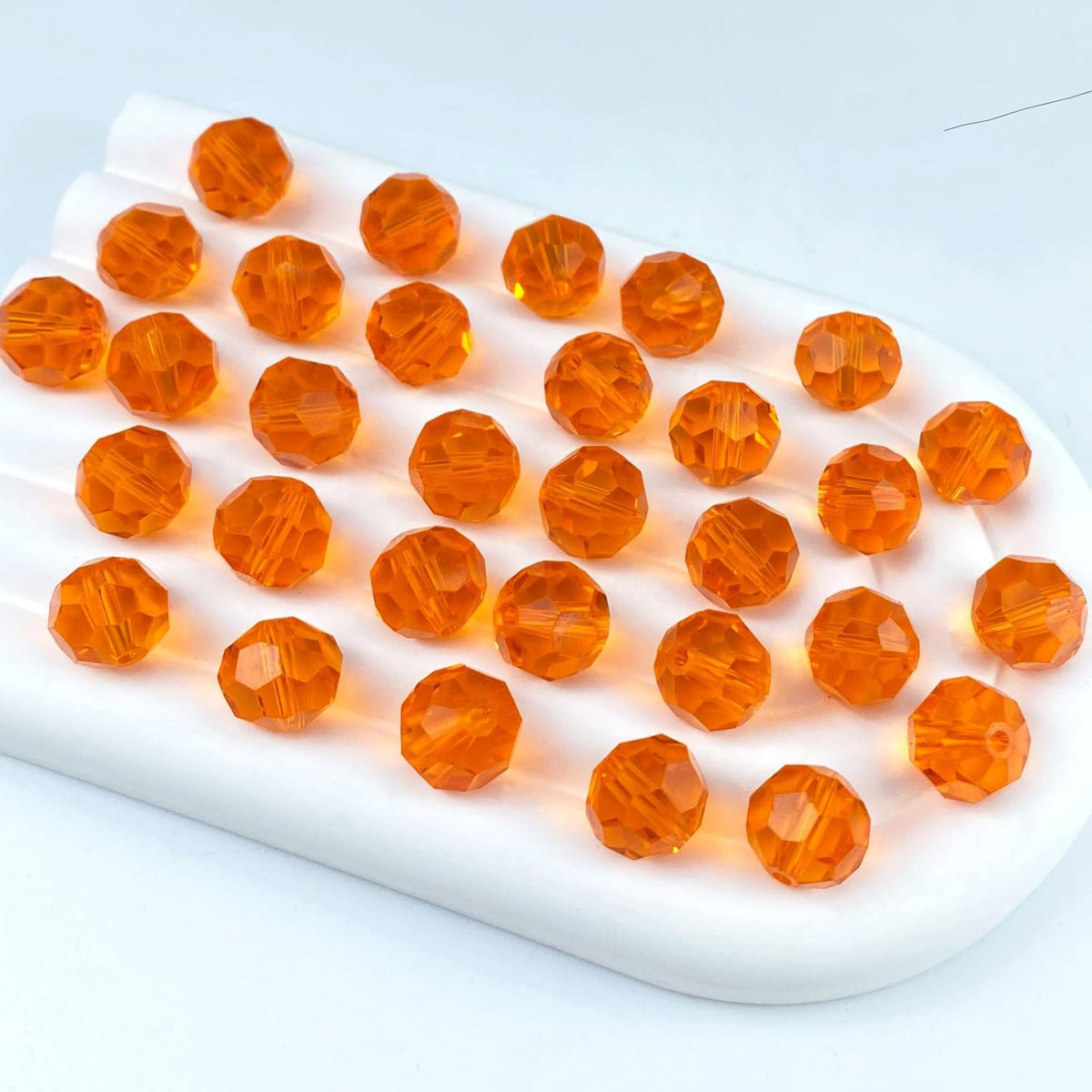 100 PCS 8mm Crystal Glass Beads Round Multiple Faceted Loose Spacer Glass Beads for DIY Handcrafte