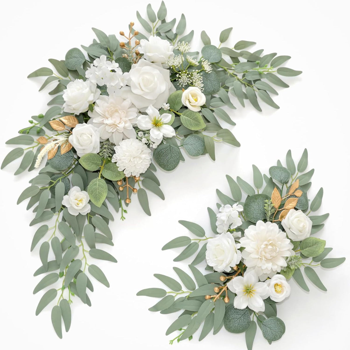 Faux Flower Swag Set of 2 for Wedding Welcome Signs Floral Swag Wedding Reception Ceremony Signs