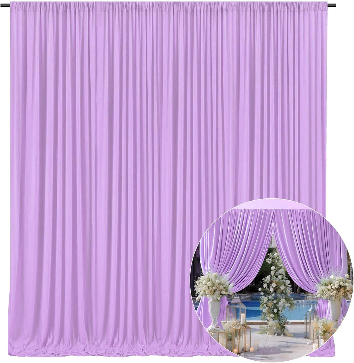 10 x 10 Feet Light Purple Backdrop Curtain for Partie, Background Curtains for Photoshoot