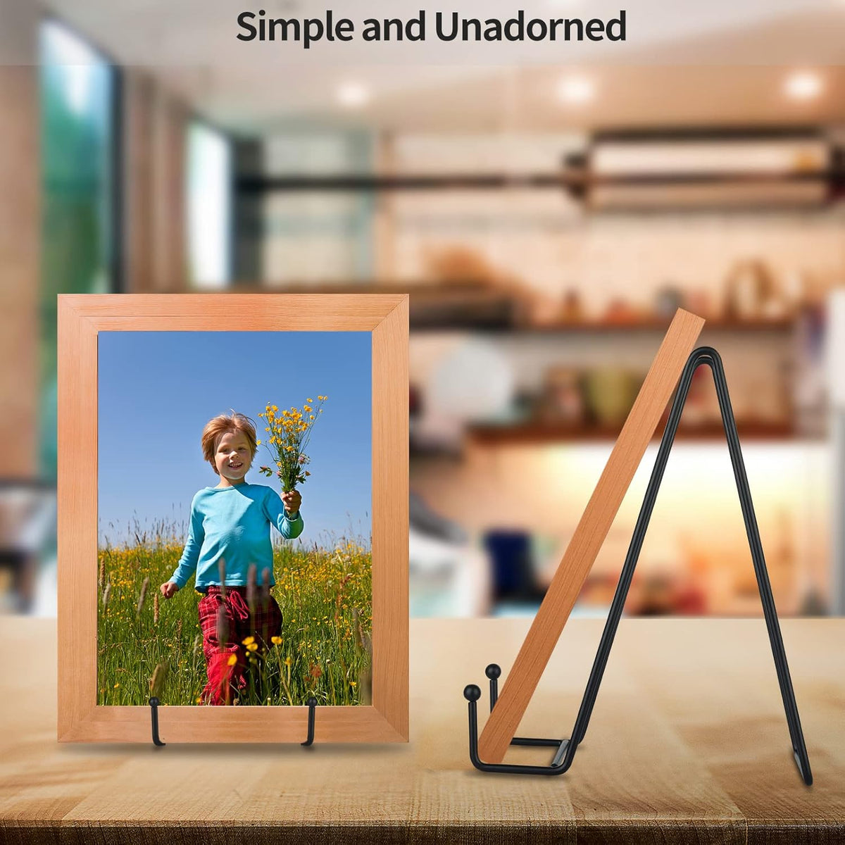IBosins 5 Pack 8 Inch Plate Holder Display Stands, Large Metal Black Frame Stand for Picture, Book