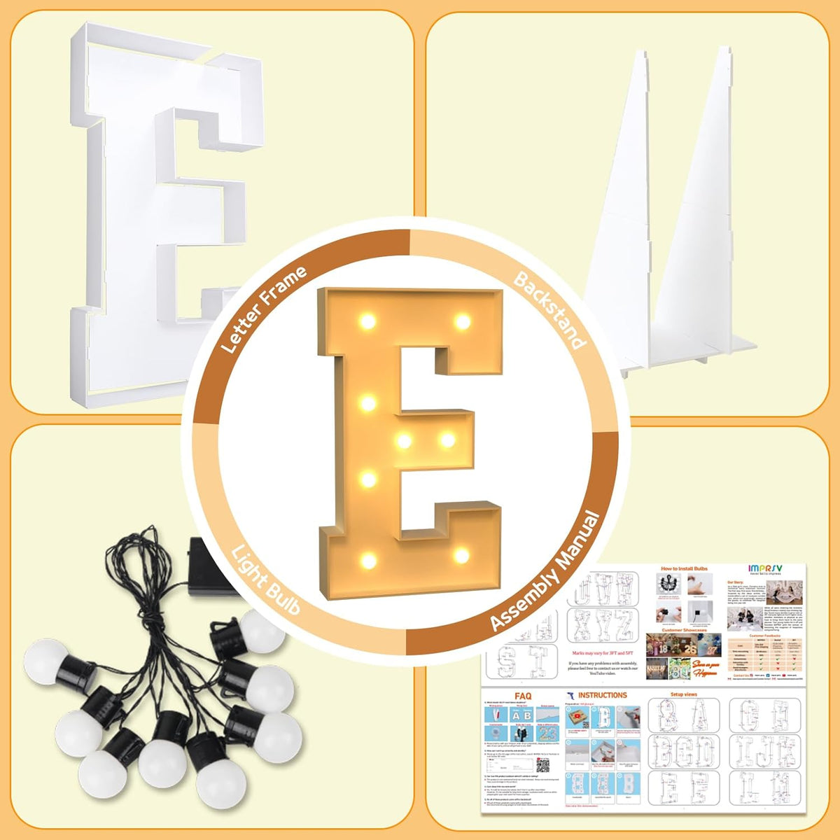 imprsv Marquee Light Up Letters, 3FT Marquee Letters for Birthday Baby Shower Wedding Decorations