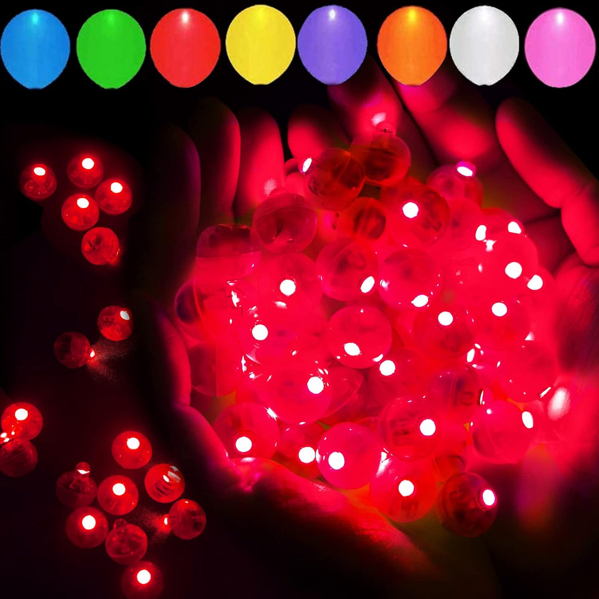 100pcs Red LED Balloon Light, Mini Led Lights Small Round Led Ball Lamp for Paper Lantern Balloon