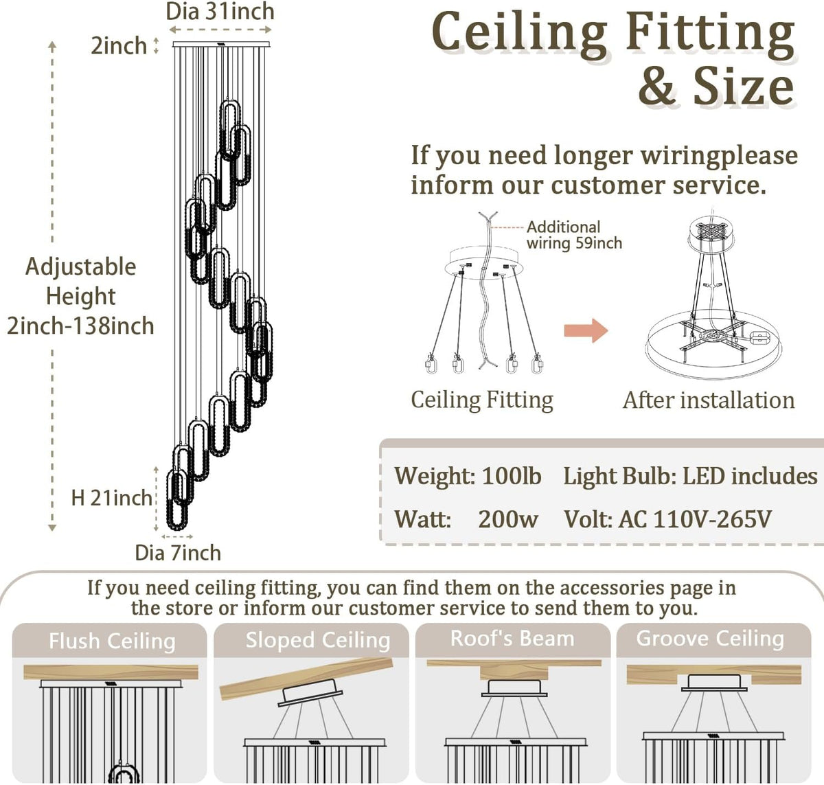H138 Large Chandelier for High Ceiling,Modern 16-Rings Crystal Chandeliers for Entryway,Gold