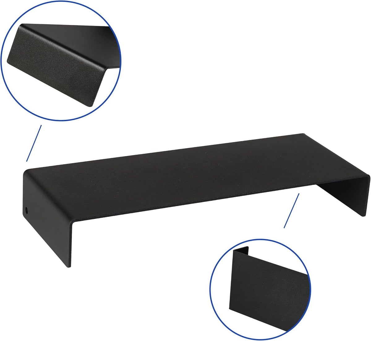 Black Matte Metal Display Stand,8 Pcs 2 Set Display Risers, Metal Rectangular Display Shelf for