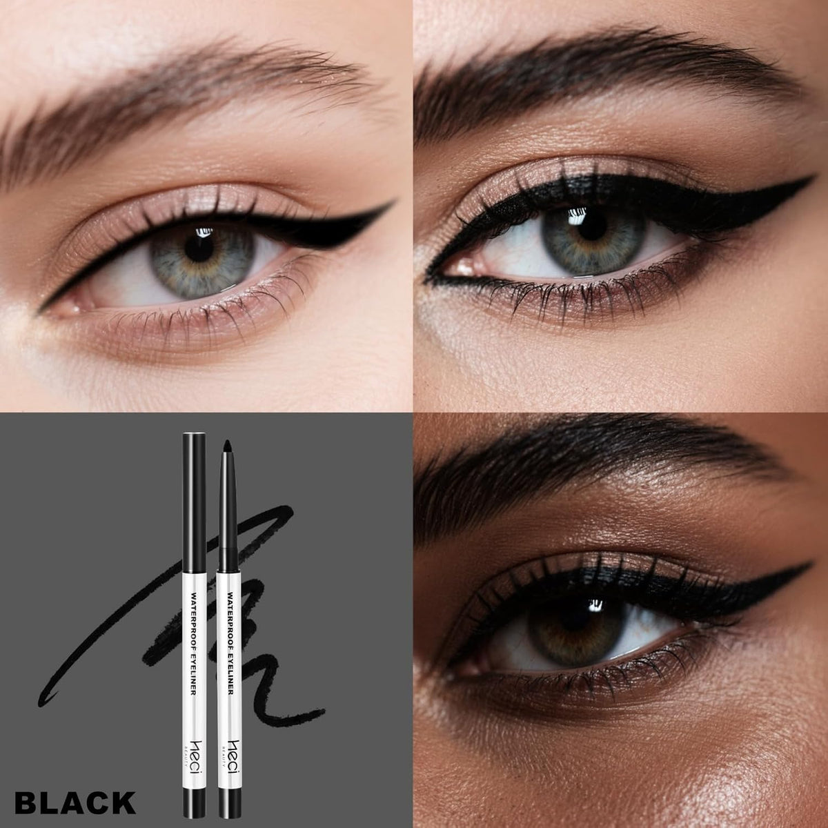 Mechanical Gel Eyeliner Pencil with a High-Pigment, Waterproof & Smudge-resistant, Glide Tip Eye