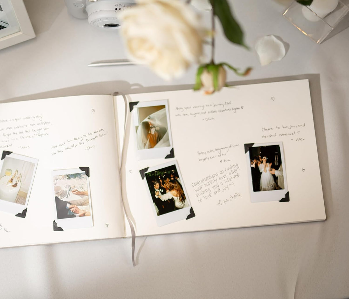 MUUJEE Personalized Guestbook in Charcoal - Premium Custom Modern Guest Book for Wedding Reception