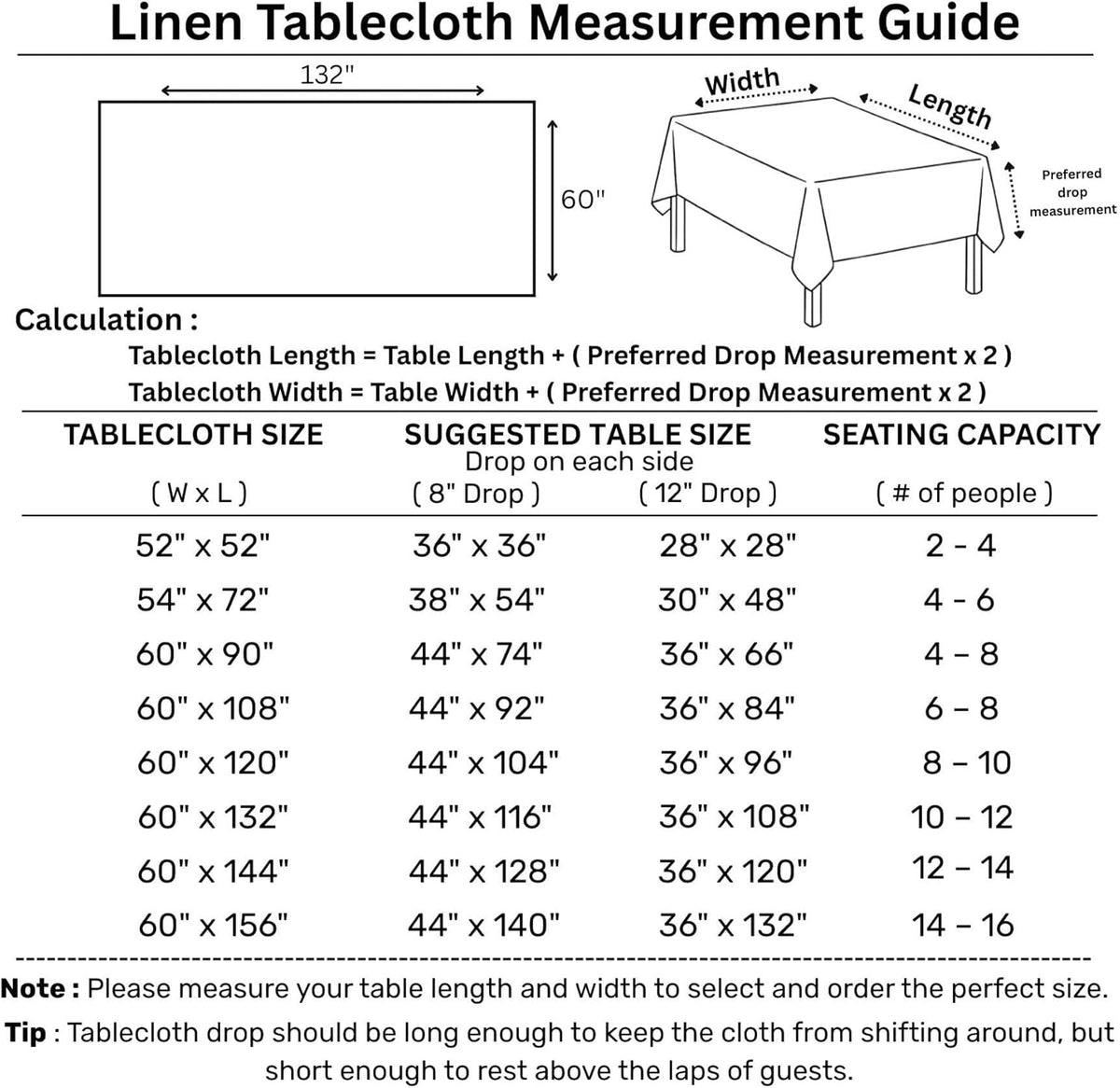 Solino Home Linen Sage Green Tablecloth 60 x 132 Inch - Classic Hemstitch, 100% Pure Linen