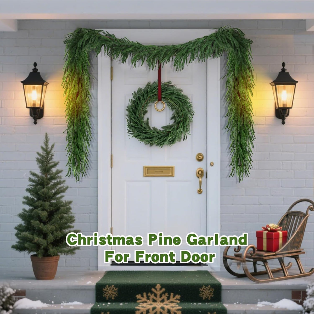 12 FT (2 * 6FT) Norfolk Pine Garland Artificial, Realistic Christmas Greenery for Mantle Table