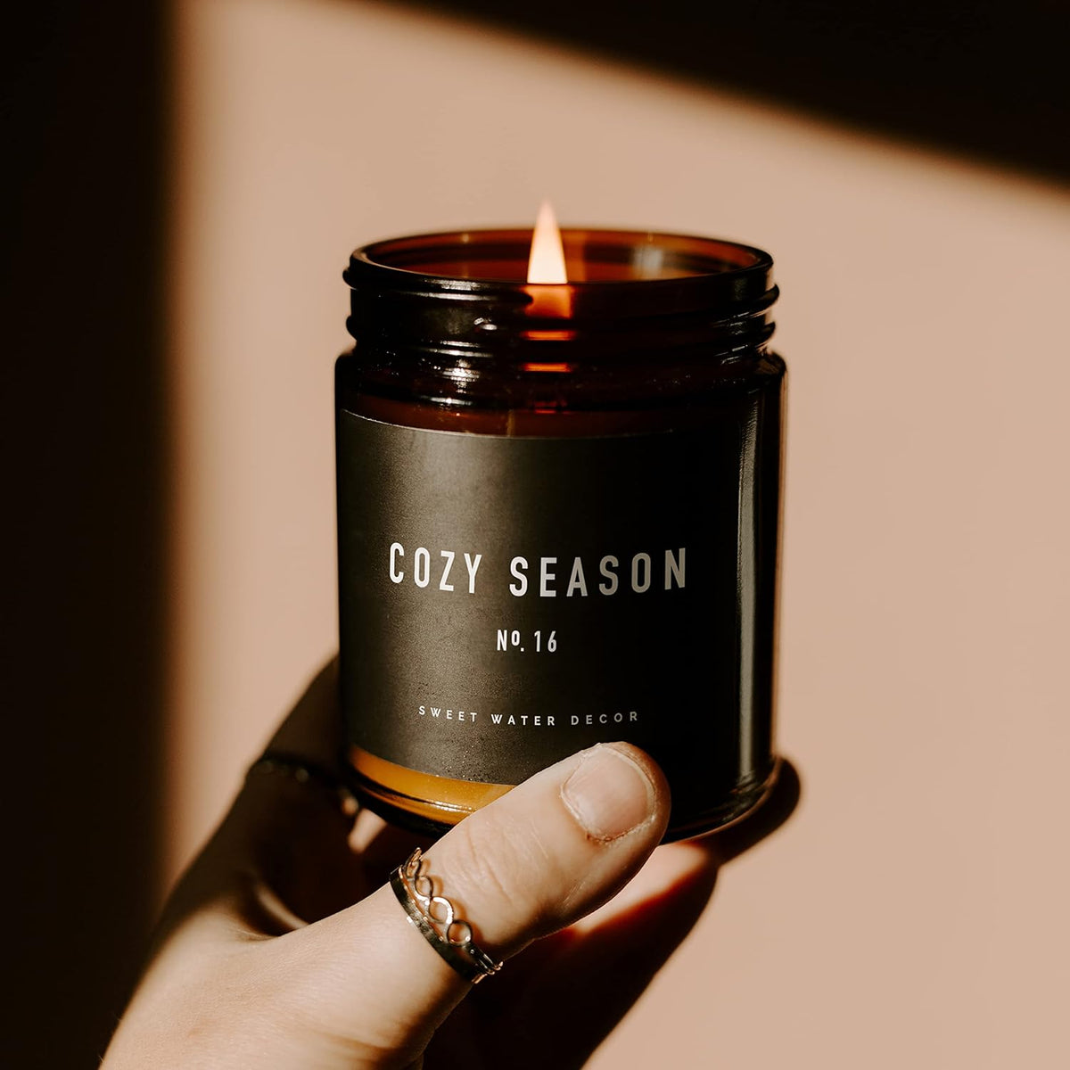 Sweet Water Decor Cozy Season Soy Candles - Fall Candles with Woods, Warm Spice, and Citrus Scent
