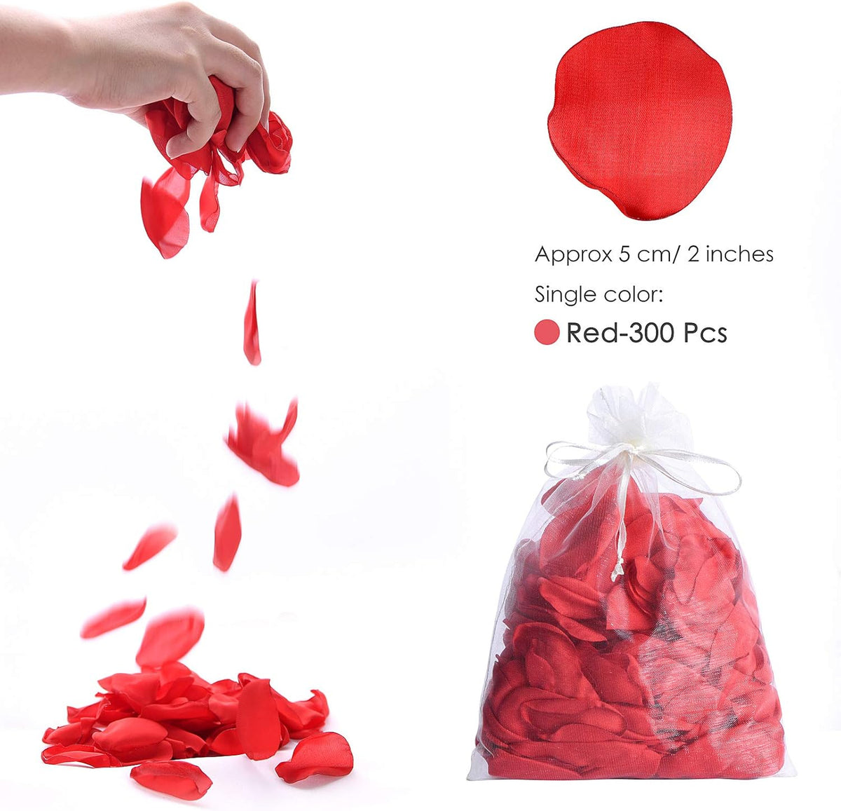300pcs Artificial Red Rose Petals for Romantic Night Flower Girl Silk Flower Petals for Wedding