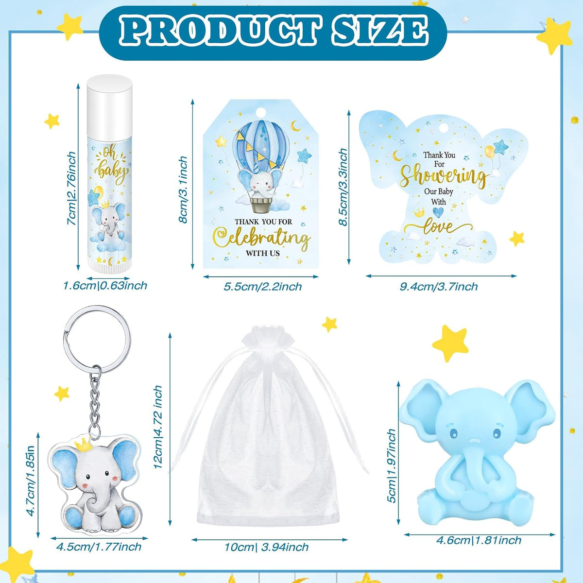 288 Baby Shower Favors Baby Shower Gifts Bulk Lip Balms Soaps Keychains Organza Bags Guest