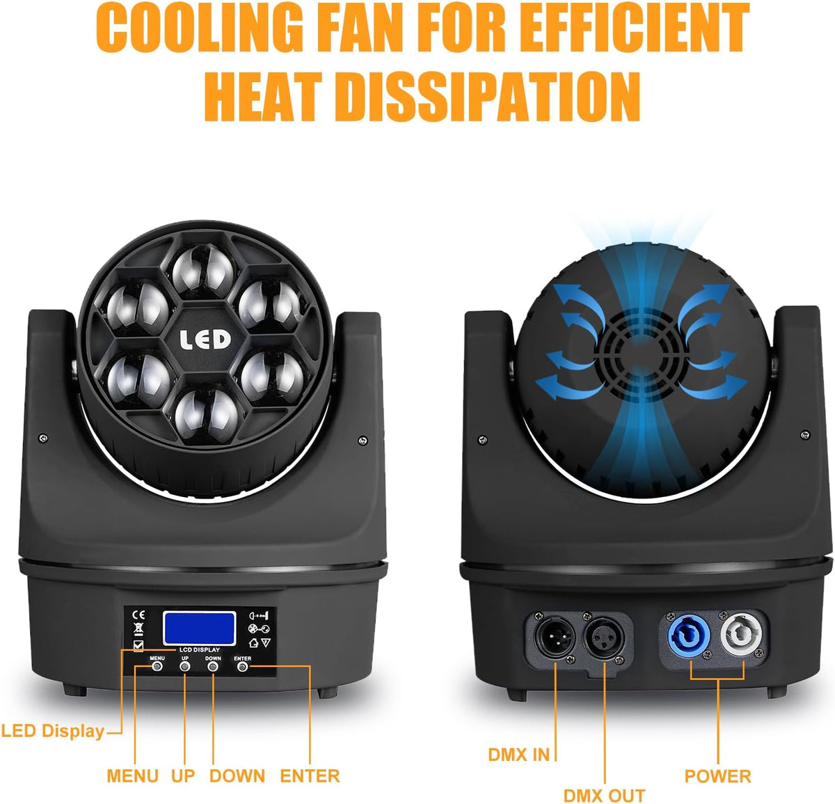 Moving Head Light 6x15W Mini Bee Eye Dj Light RGBW 4in1 LED Stage Lighting Rotate Beam Effect