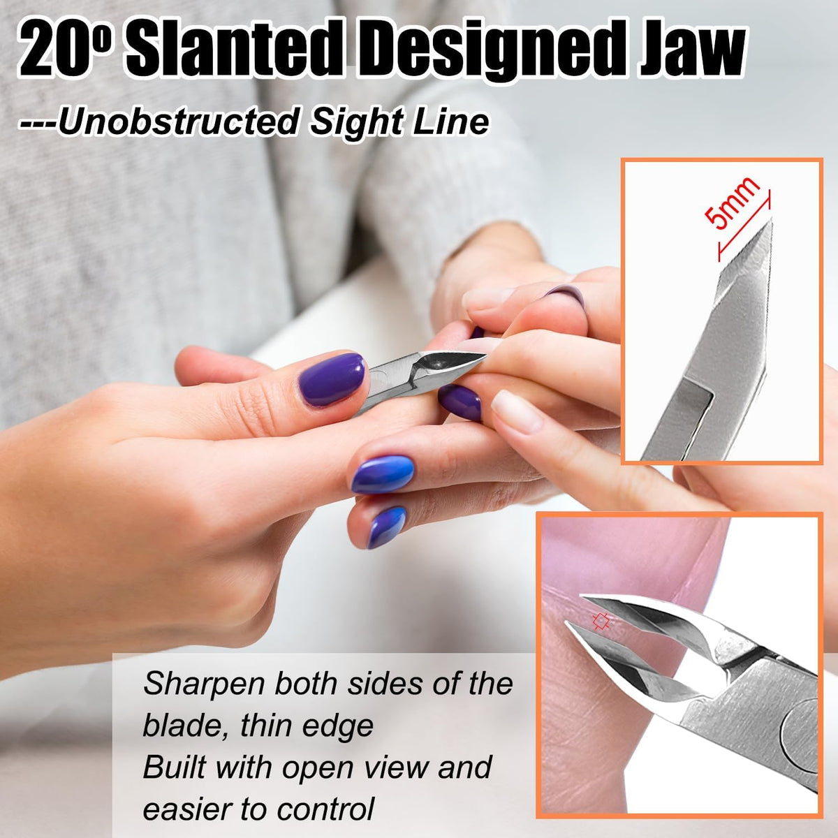 LePinko 4 Packs Upgraded Cuticle Trimmer kit, Sharp Dead Skin Clipper, Labor-Saving Cuticula