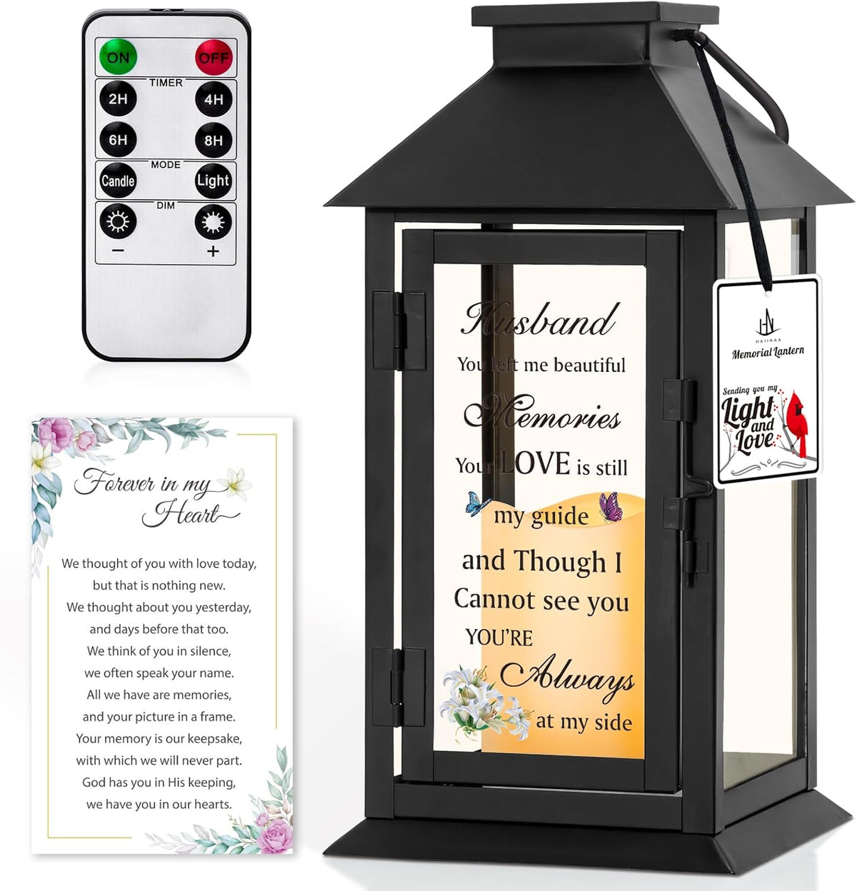 Memorial Gift for Loss of Husband Memorial Lantern for Loss of Husband Sympathy Gift Remembrance