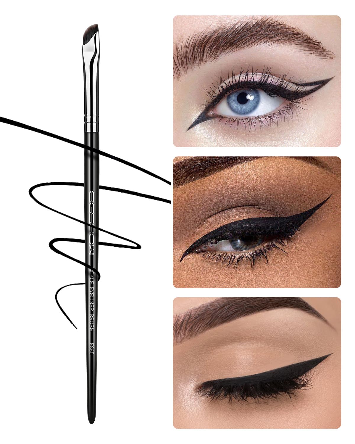 Eyeliner Brush, EIGSHOW Sickle Angled Gel Eyeliner Makeup Brush for Precise Eye Liner, Eyebrow