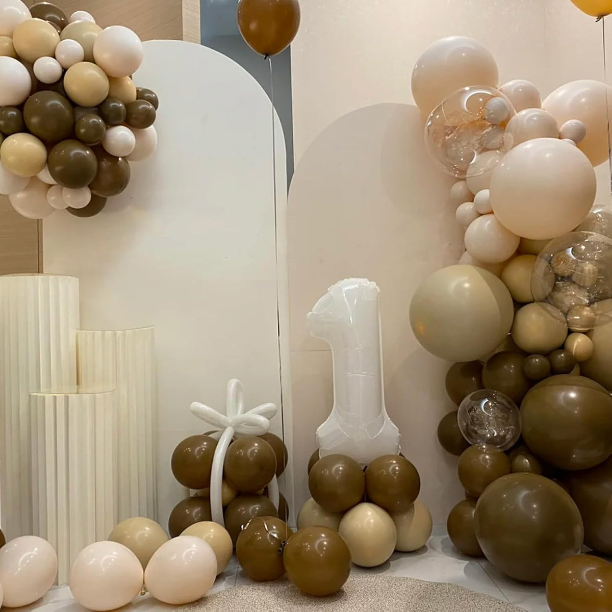 90pack Brown Balloons Different Size 18/12/10/5 Inch Brown Balloon Garland Arch Kit for Graduation