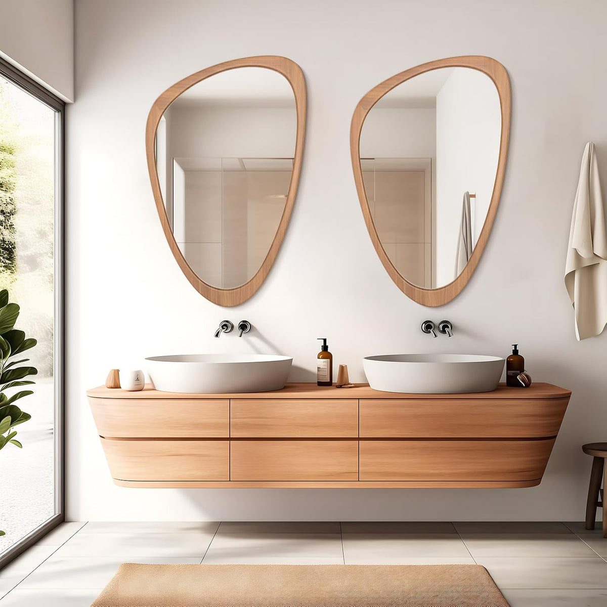 WallBeyond Asymmetrical Mirror, Irregular Wall Mirror, Wall Mirrors Decorative for Bedroom Living