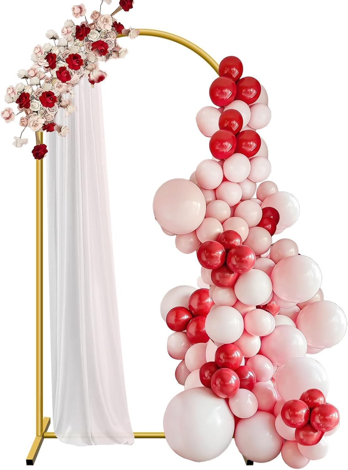 6.6 ft Arch Backdrop Stand, Metal Wedding Arch Stands for Party, Birthday, Wedding, Bridal Shower