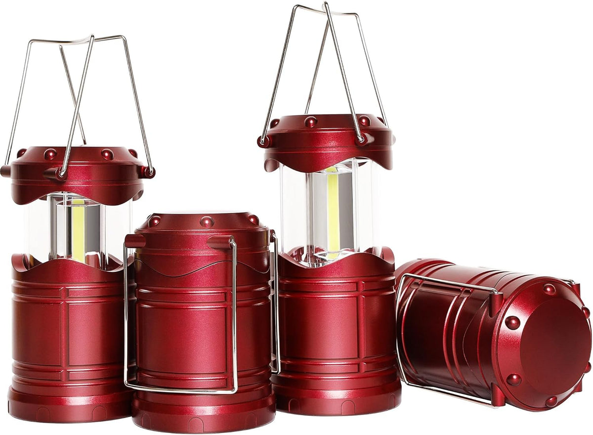 Lichamp LED Camping Lantern, 4 Pack Battery Powered Flashlight for Power Outages, Portable