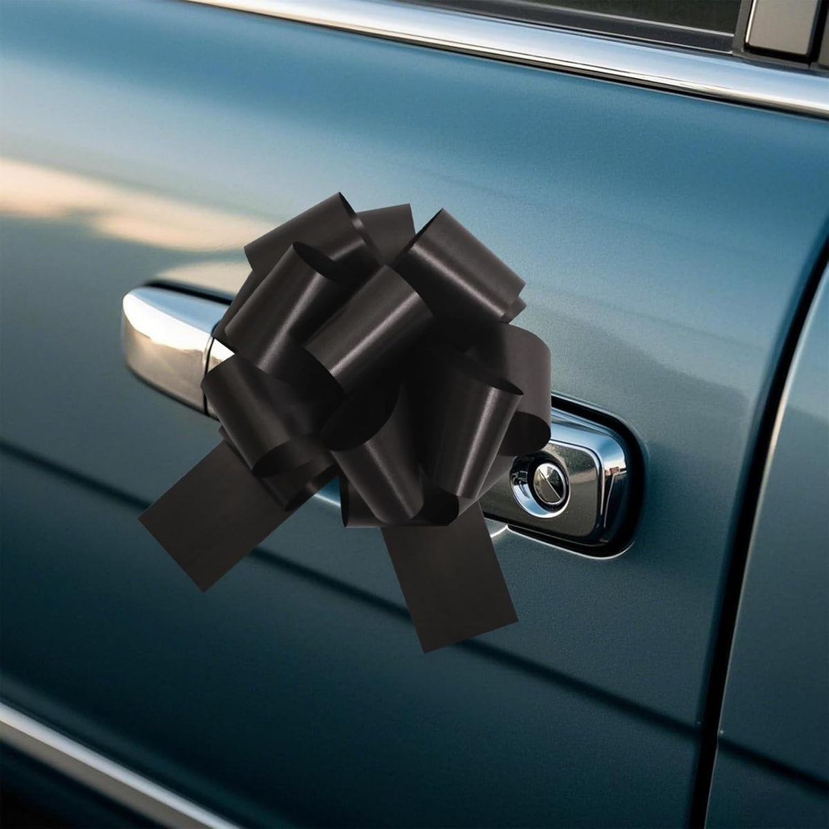 12 PCS 6 Inch Black Pull Bows - Perfect for Gift Wrapping, Wedding Decor, Car Bows, Birthday